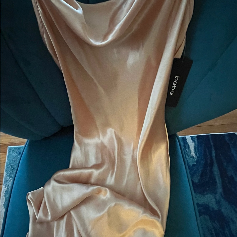 Bebe Satin Cream Dress